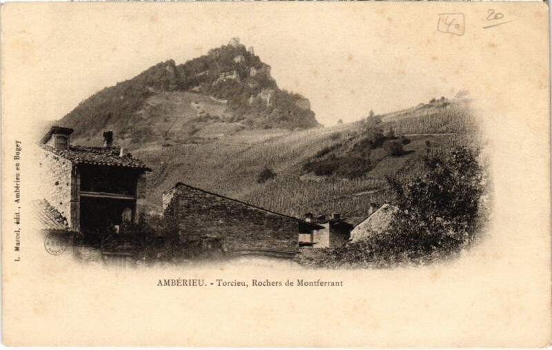 Carte postale ancienne Amberieu Torcieu, Rochers de Montferrant France à Torcieu