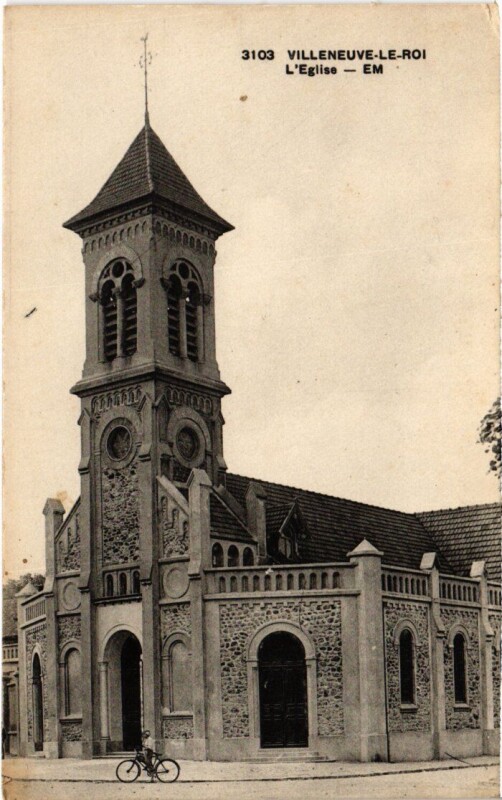 Carte postale ancienne Villeneuve le Roi Eglise à Villeneuve-le-Roi