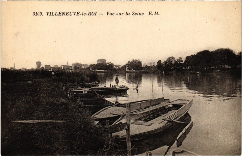 Carte postale ancienne Villeneuve le Roi vue sur la Seine à Villeneuve-le-Roi
