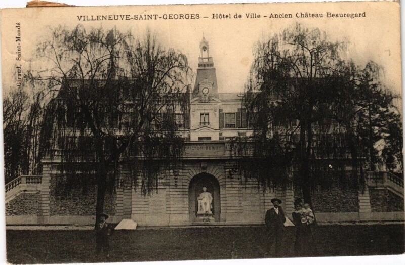Carte postale ancienne Villeneuve Saint-Georges Hotel de Ville Chateau Beauregard à Villeneuve-Saint-Georges