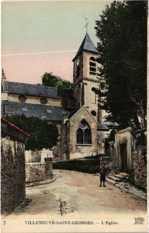 Carte postale ancienne Villeneuve Saint-Georges Eglise à Villeneuve-Saint-Georges