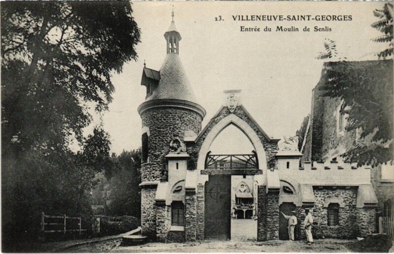 Carte postale ancienne Villeneuve Saint-Georges Entree du Moulin de Senlis à Villeneuve-Saint-Georges