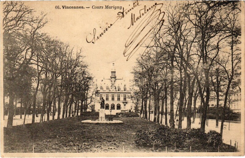 Carte postale ancienne Vincennes Cours Marigny à Vincennes