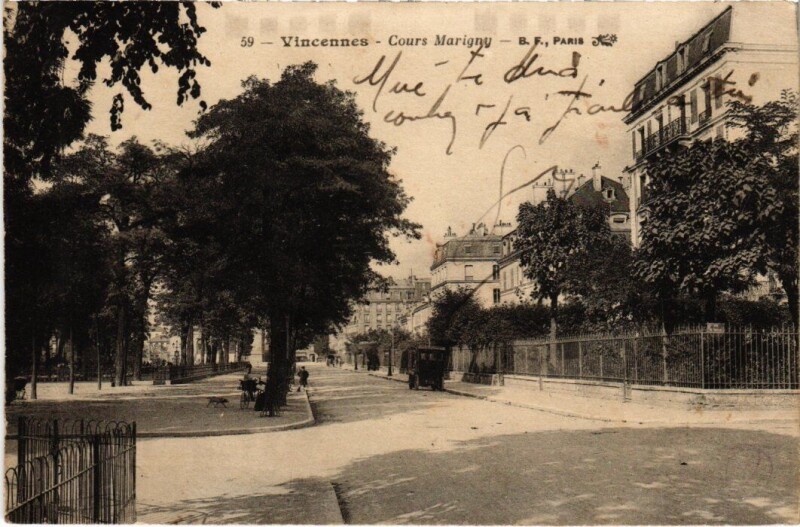 Carte postale ancienne Vincennes Cours Marigny à Vincennes