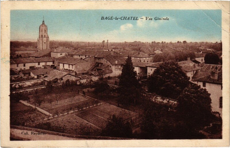 Carte postale ancienne Bage le Chatel Vue Generale France
