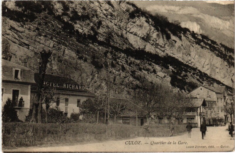 Carte postale ancienne Culoz Quartier de la Gare France à Culoz