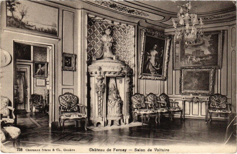 Carte postale ancienne Ferney-Voltaire Chateau, Salon de Voltaire France à Ferney-Voltaire