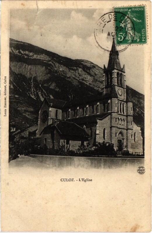 Carte postale ancienne Culoz L'Eglise France à Culoz