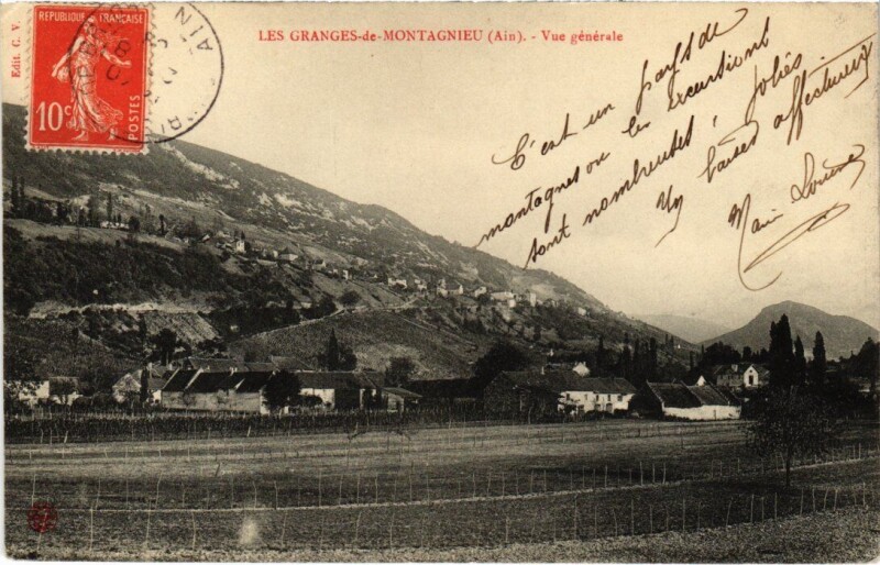 Carte postale ancienne Les Granges de Montagnieu Vue Generale France à Montagnieu