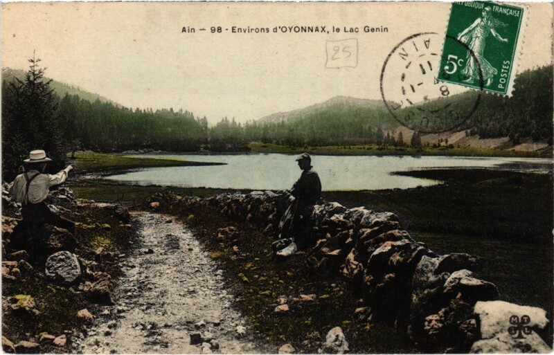 Carte postale ancienne Environs d' Oyonnax Le Lac Genin France à Oyonnax