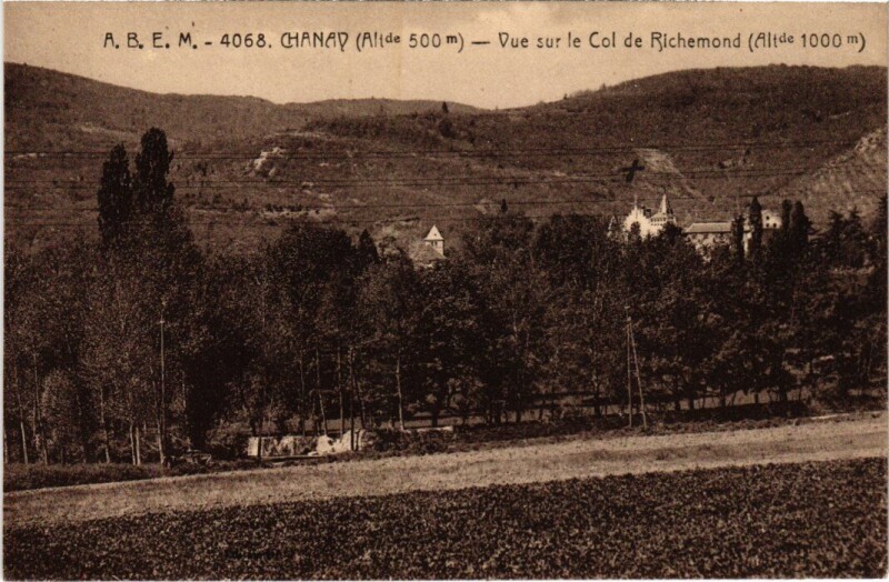 Carte postale ancienne Chanay Vue sur le Col de Richemond France à Chanay