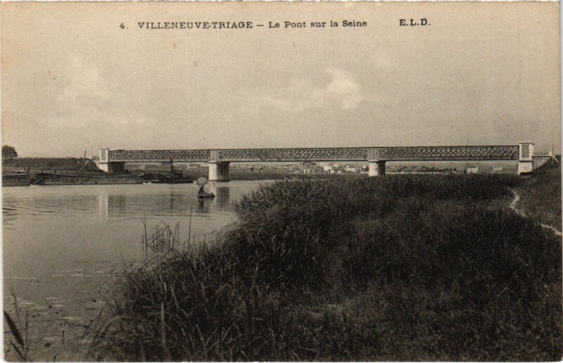 Carte postale ancienne Villeneuve le Roi Le Pont sur la Seine à Villeneuve-le-Roi