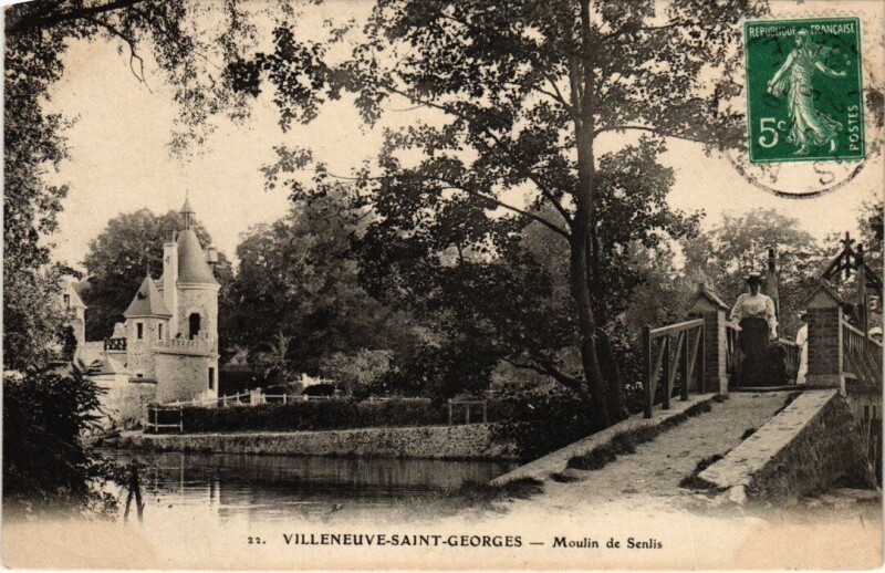 Carte postale ancienne Villeneuve le Roi Moulin de Senlis à Villeneuve-le-Roi