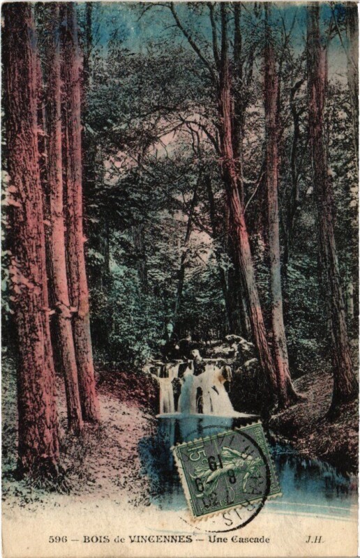 Carte postale ancienne Vincennes une cascade à Vincennes