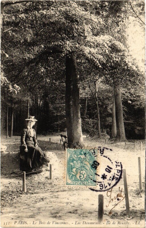 Carte postale ancienne Le Bois de Vincennes - Lac Daumesnil - Ile de Reuilly à Paris 12e