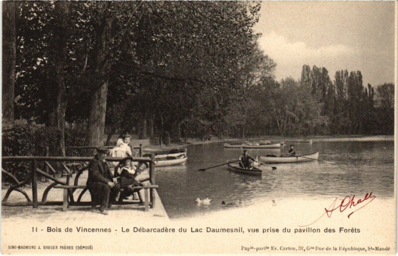 Carte postale ancienne Vincennes Le Debarcadere du Lac Daumesnil à Vincennes