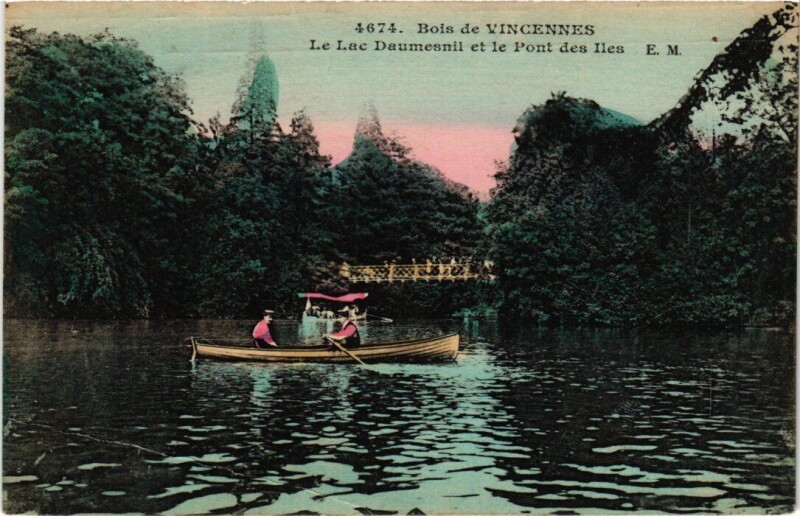Carte postale ancienne Vincennes Lac Daumesnil et le Pont des Iles à Vincennes