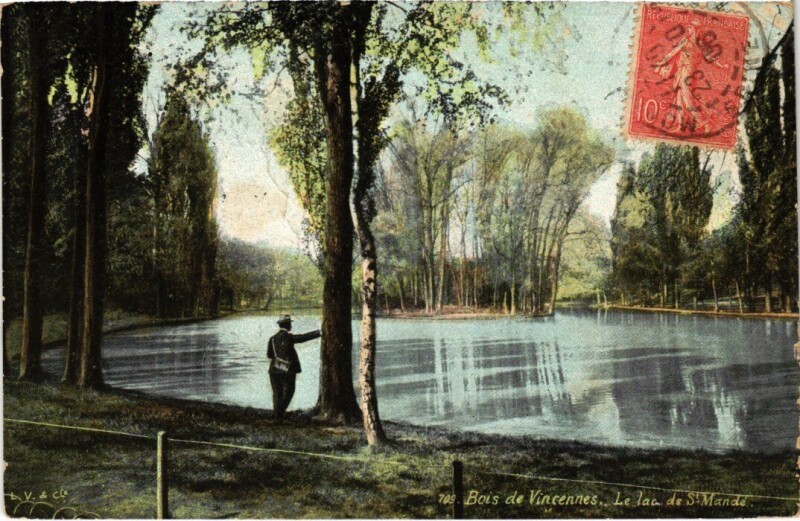 Carte postale ancienne Vincennes Le Lac de Saint-Mande à Vincennes