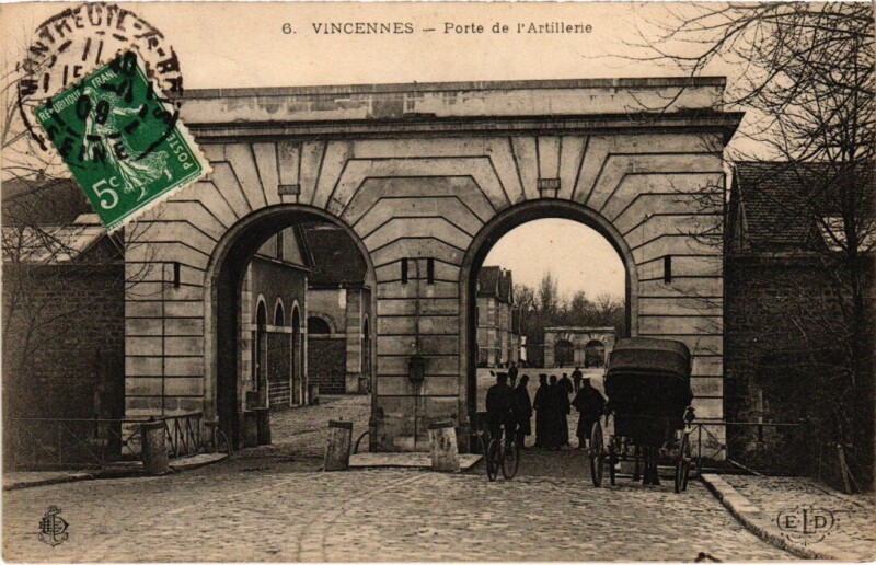 Carte postale ancienne Vincennes Porte de l'Artillerie à Vincennes