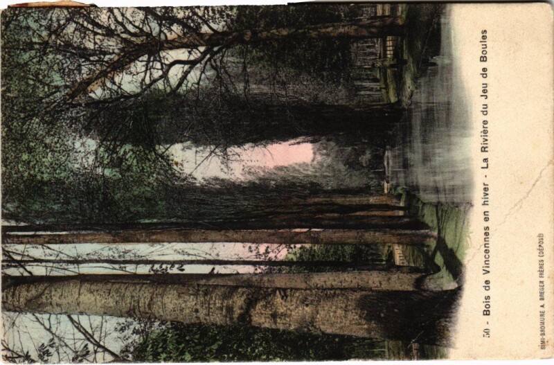 Carte postale ancienne Vincennes La Riviere du Jeu de Boules à Vincennes