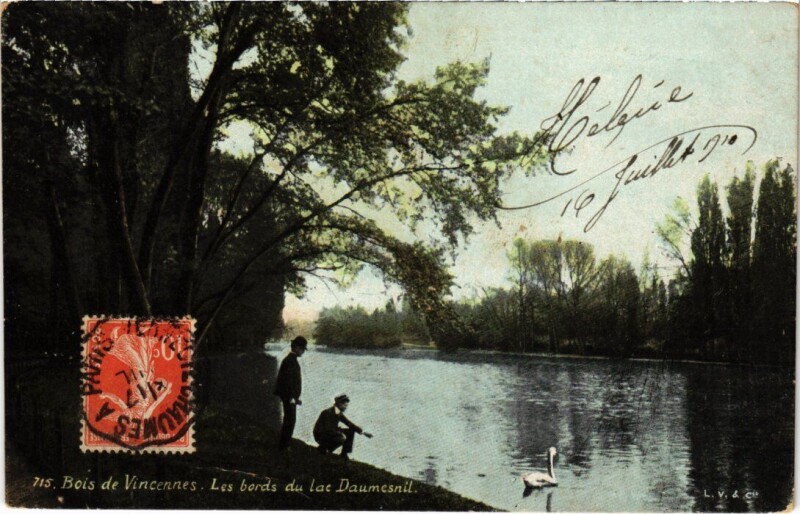 Carte postale ancienne Vincennes Les bords du lac Daumesnil à Vincennes