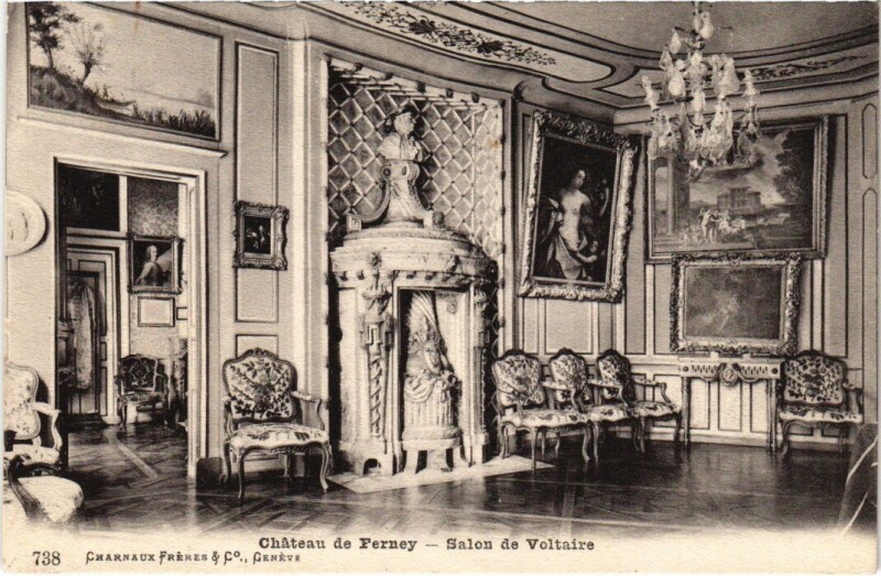 Carte postale ancienne Ferney-Voltaire Chateau, Salon de Voltaire France à Ferney-Voltaire