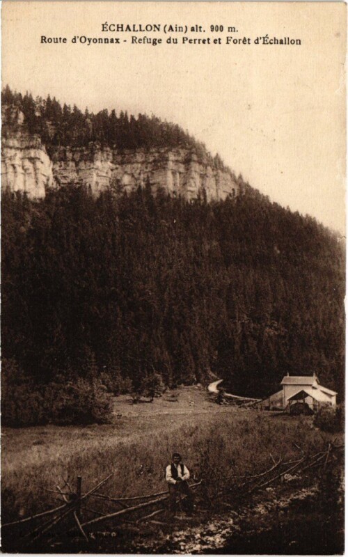 Carte postale ancienne Echallon Route d'Oyonnax France à Oyonnax