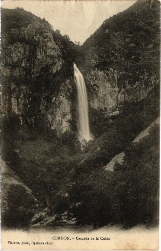 Carte postale ancienne Cerdon Cascade de la Culaz France à Cerdon
