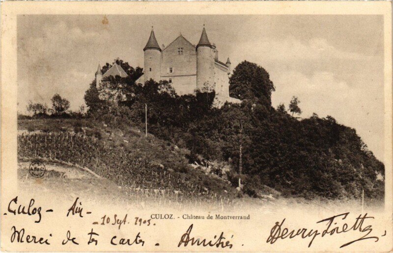 Carte postale ancienne Culoz Chateau de Montverrand France à Culoz