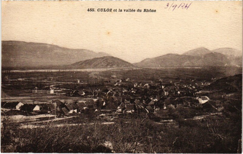Carte postale ancienne Culoz et la Vallee du Rhone France à Culoz
