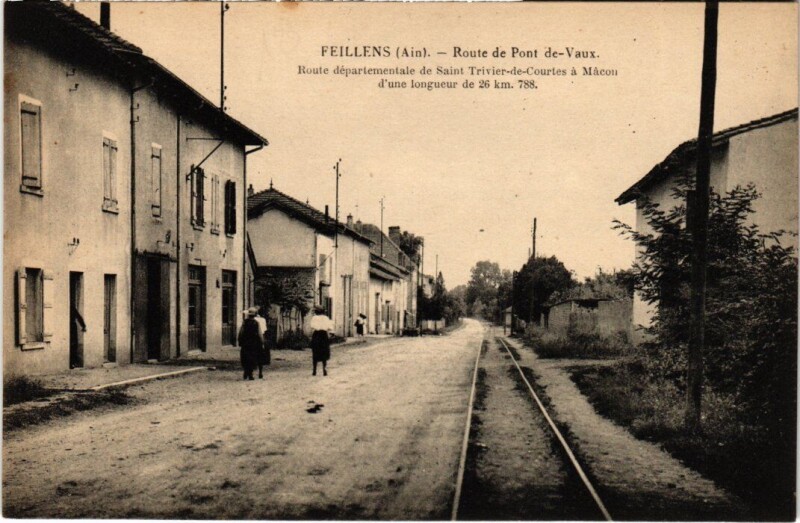 Carte postale ancienne Feillens Route de Pont de Vaux France à Feillens