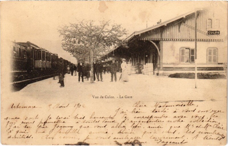 Carte postale ancienne Vue de Culoz La Gare France à Culoz