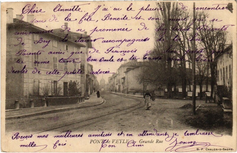 Carte postale ancienne Pont de Veyle Grande Rue France à Pont-de-Veyle
