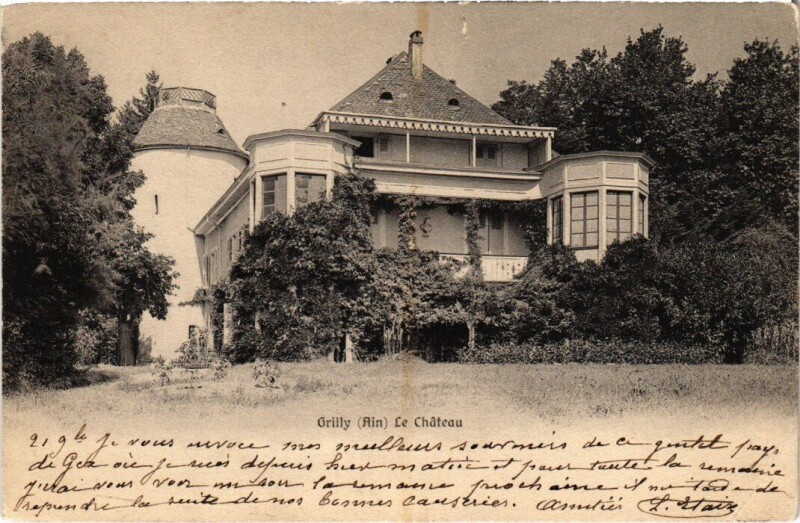 Carte postale ancienne Grilly Le Chateau France à Grilly
