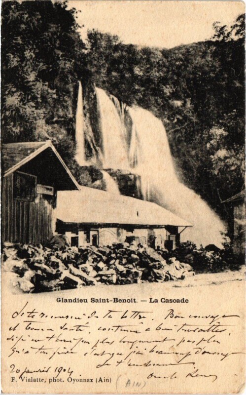 Carte postale ancienne Glandieu St.Benoit La Cascade France à Groslée-Saint-Benoit
