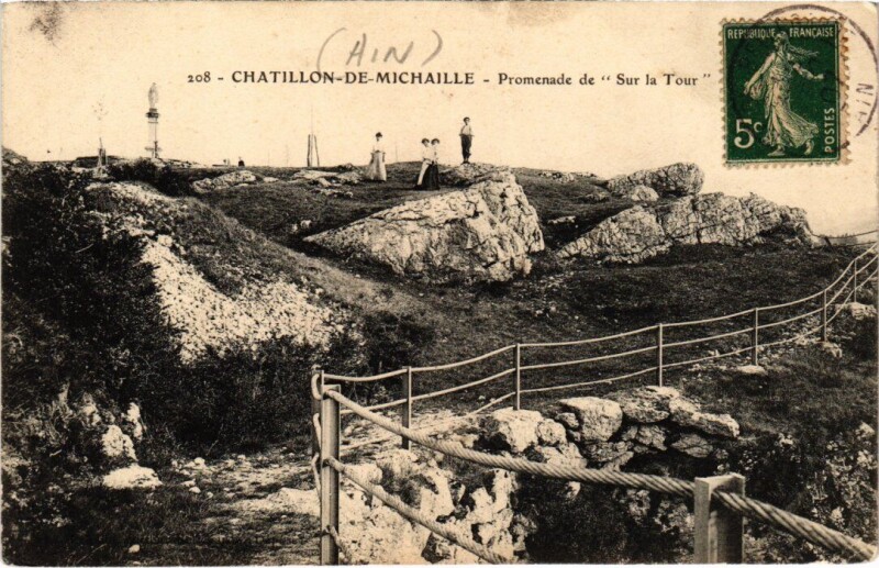 Carte postale ancienne Chatillon de Michaille Promenade de Sur la Tour France