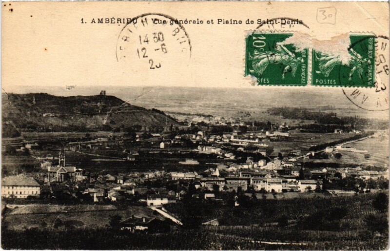 Carte postale ancienne Amberieu Vue Generale et Plaine de St.Denis France