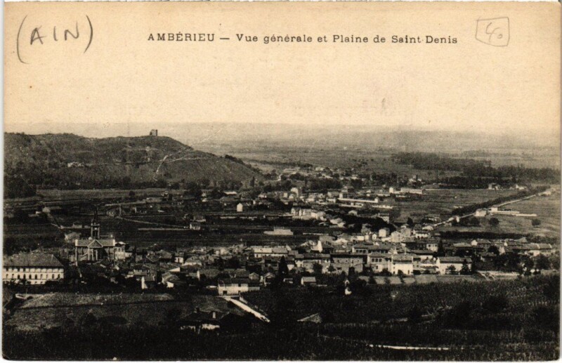 Carte postale ancienne Amberieu Vue Generale et Plaine de St.Denis France