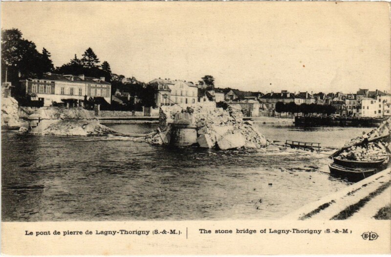 Carte postale ancienne Lagny-sur-Marne Thorigny - Le Pont de Fer - Ruines à Lagny-sur-Marne