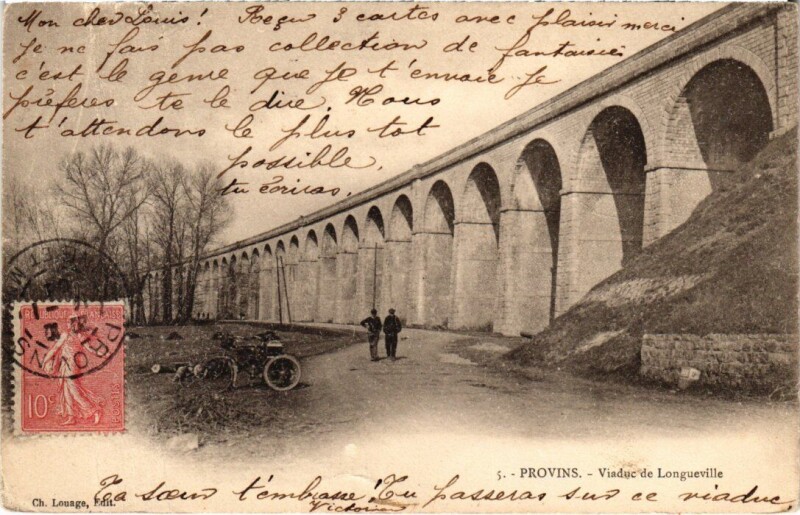 Carte postale ancienne Longueville Provins - Viaduc de Longueville à Longueville