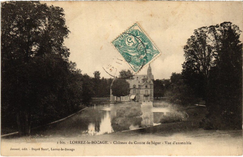 Carte postale ancienne Lorrez-le-Bocage Chateau du Comte de Segur - Vue d'Ensemble