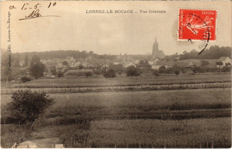 Carte postale ancienne Lorrez-le-Bocage Vue Generale
