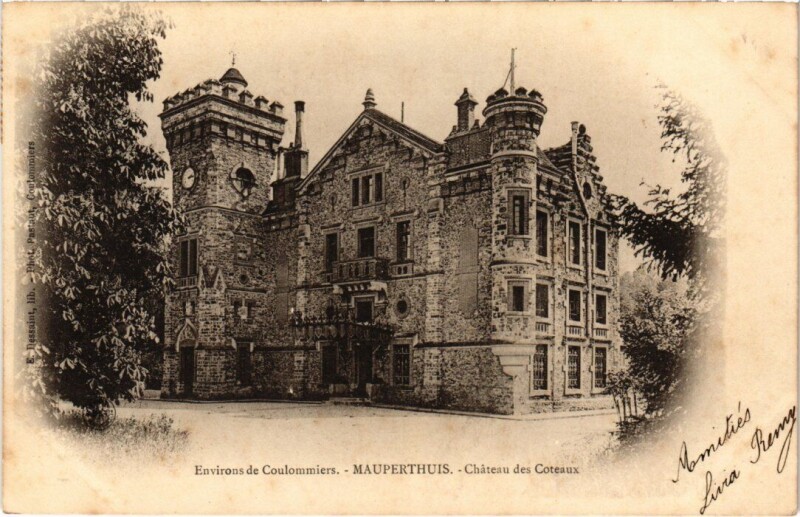 Carte postale ancienne Mauperthuis Chateau des Coteaux à Mauperthuis