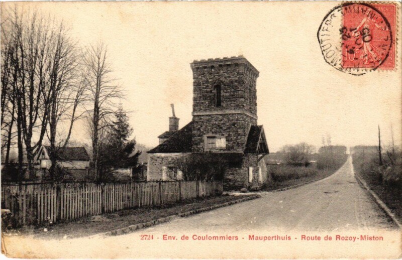 Carte postale ancienne Mauperthuis Route de Rozoy-Miston à Mauperthuis
