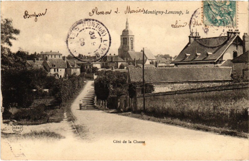 Carte postale ancienne Montigny-Lencoup Cote de la Chasse à Montigny-Lencoup