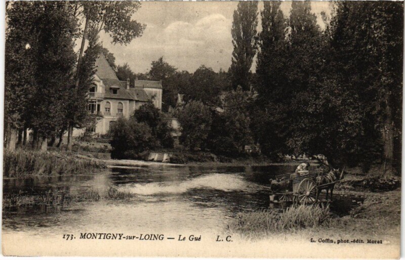 Carte postale ancienne Montigny-sur-Loing Le Gue à Montigny-sur-Loing