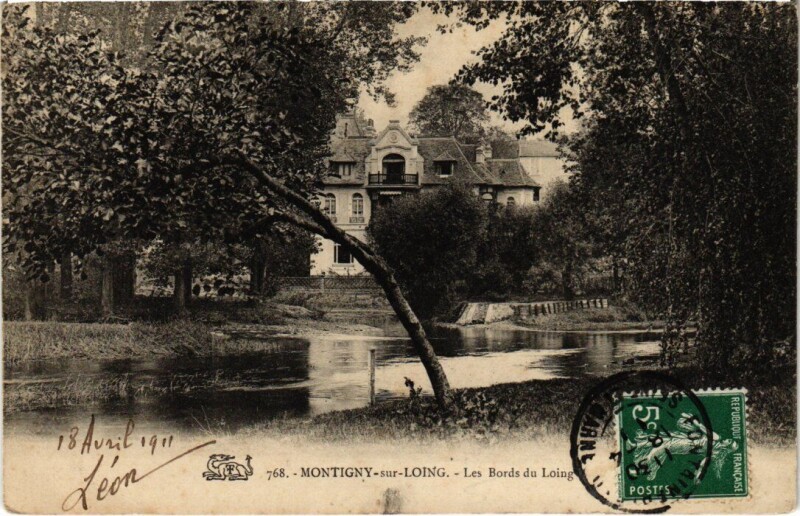 Carte postale ancienne Montigny-sur-Loing Les Bords du Loing à Montigny-sur-Loing