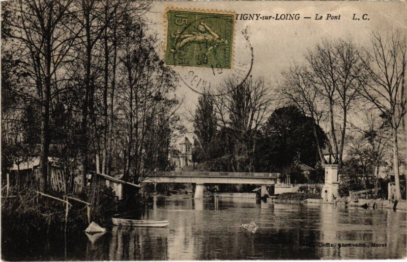 Carte postale ancienne Montigny-sur-Loing Le Pont à Montigny-sur-Loing