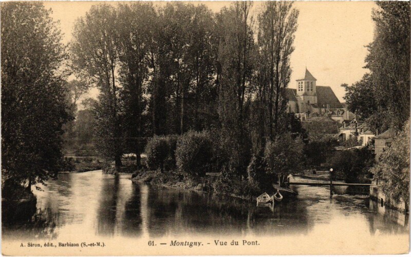 Carte postale ancienne Montigny-sur-Loing Vue du Pont à Montigny-sur-Loing