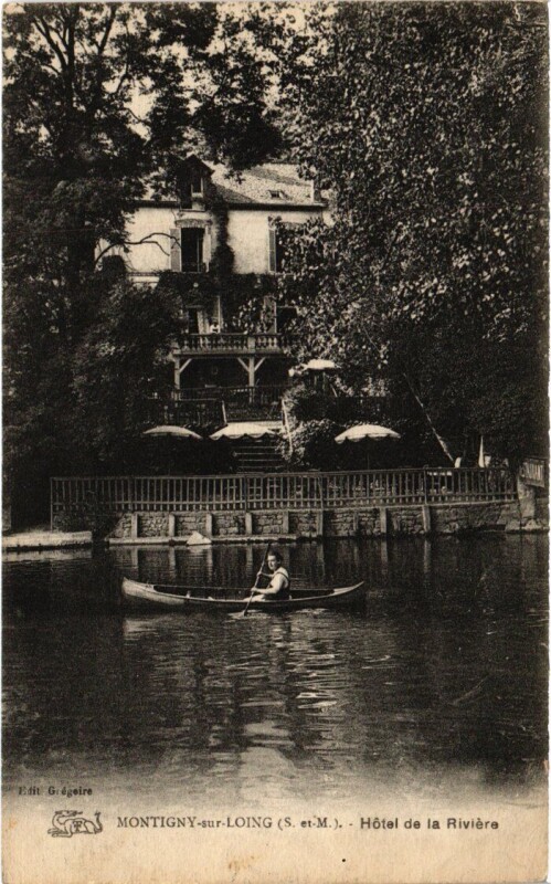 Carte postale ancienne Montigny-sur-Loing Hotel de la Riviere à Montigny-sur-Loing